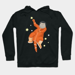 Space cat. Cat astronaut in an orange spacesuit Hoodie